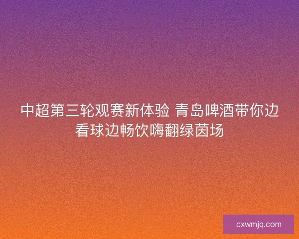 中超第三轮观赛新体验 青岛啤酒带你边看球边畅饮嗨翻绿茵场